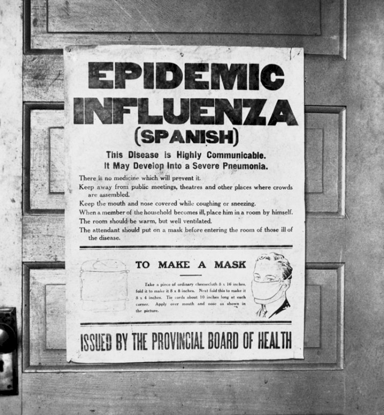  A Public information poster during Spanish flu 1918